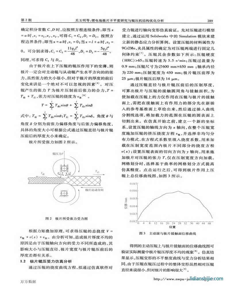 鋰電池極片不平度研究與輥壓機結(jié)構(gòu)優(yōu)化分析
