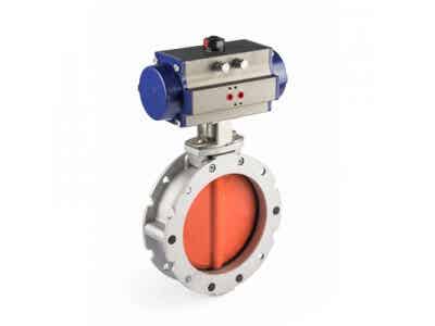 弗雷西 氣動粉末蝶閥 雙法蘭蝶閥圖1