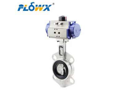 弗雷西 氣動對夾蝶閥 不銹鋼蝶閥 EPDM圖1