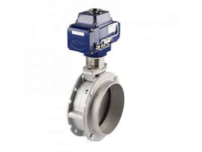 不銹鋼電動粉末蝶閥 雙法蘭蝶閥圖1